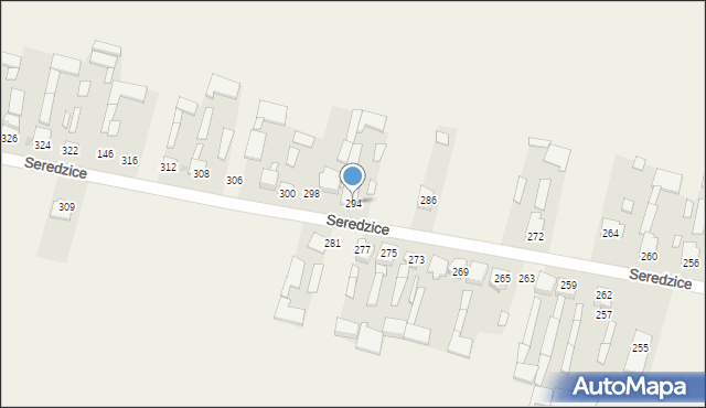 Seredzice, Seredzice, 294, mapa Seredzice
