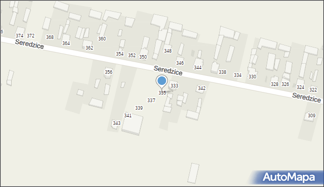 Seredzice, Seredzice, 335, mapa Seredzice