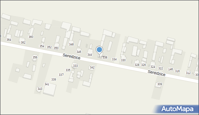 Seredzice, Seredzice, 340, mapa Seredzice