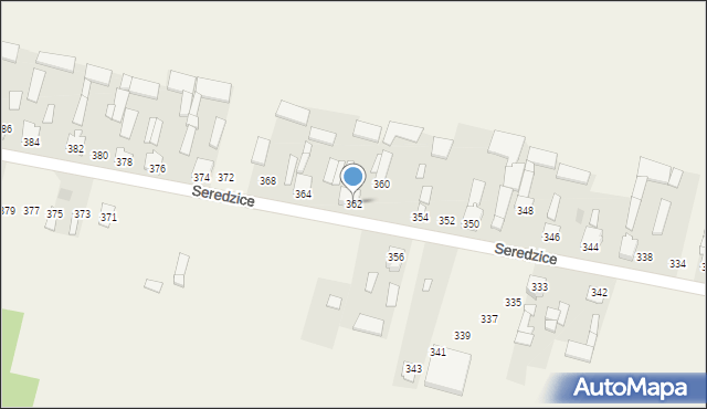 Seredzice, Seredzice, 362, mapa Seredzice
