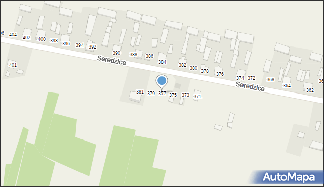 Seredzice, Seredzice, 377, mapa Seredzice