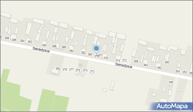 Seredzice, Seredzice, 378, mapa Seredzice