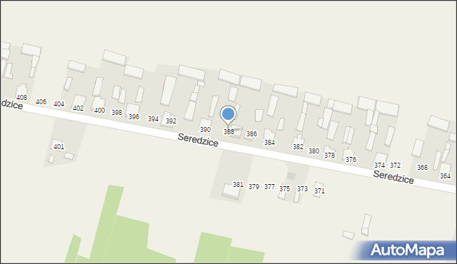 Seredzice, Seredzice, 388, mapa Seredzice
