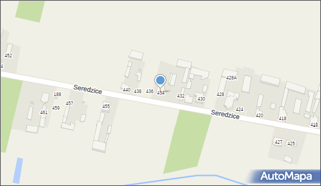Seredzice, Seredzice, 434, mapa Seredzice