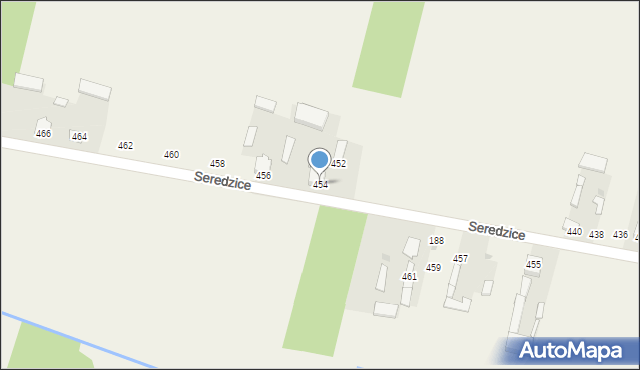 Seredzice, Seredzice, 454, mapa Seredzice