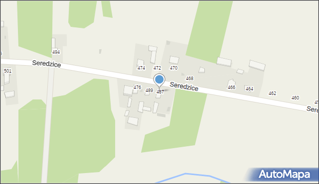 Seredzice, Seredzice, 487, mapa Seredzice