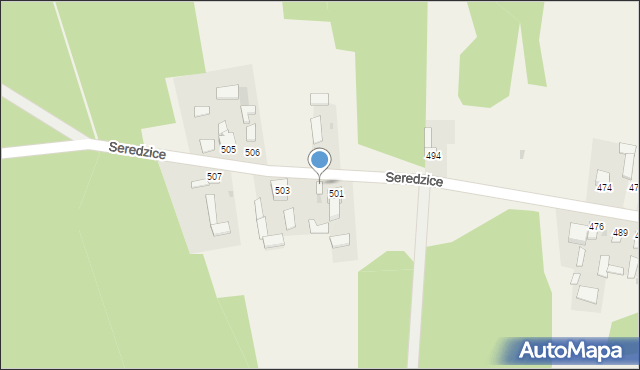 Seredzice, Seredzice, 502, mapa Seredzice
