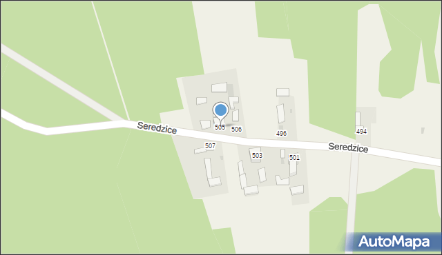 Seredzice, Seredzice, 508, mapa Seredzice
