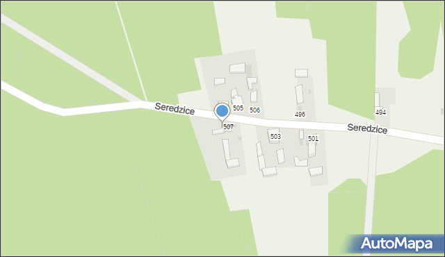 Seredzice, Seredzice, 509, mapa Seredzice