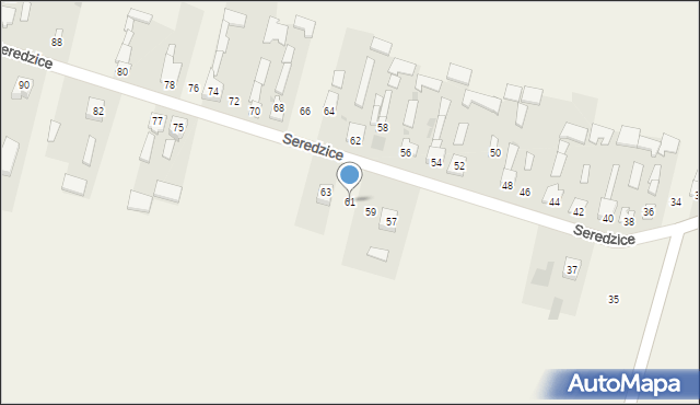 Seredzice, Seredzice, 61, mapa Seredzice
