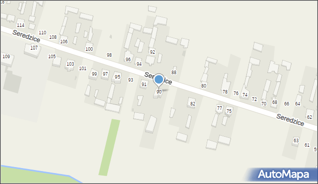 Seredzice, Seredzice, 90, mapa Seredzice