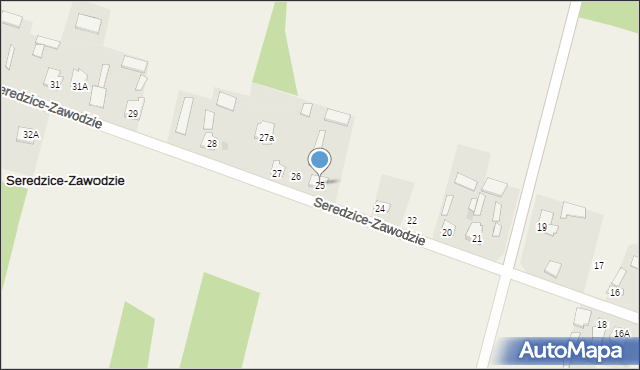 Seredzice-Zawodzie, Seredzice-Zawodzie, 25, mapa Seredzice-Zawodzie
