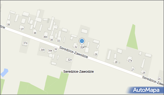 Seredzice-Zawodzie, Seredzice-Zawodzie, 31A, mapa Seredzice-Zawodzie