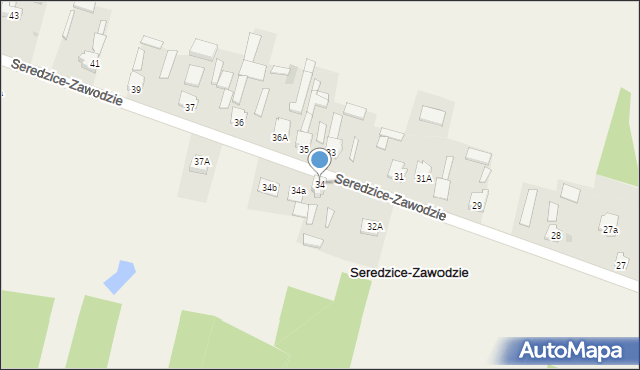 Seredzice-Zawodzie, Seredzice-Zawodzie, 34, mapa Seredzice-Zawodzie