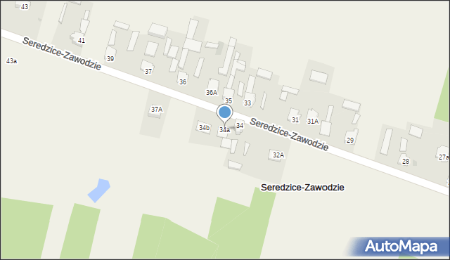 Seredzice-Zawodzie, Seredzice-Zawodzie, 34a, mapa Seredzice-Zawodzie