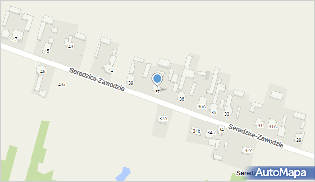 Seredzice-Zawodzie, Seredzice-Zawodzie, 38, mapa Seredzice-Zawodzie
