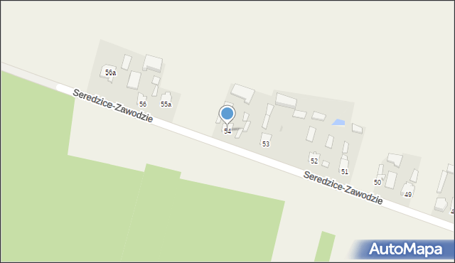 Seredzice-Zawodzie, Seredzice-Zawodzie, 54, mapa Seredzice-Zawodzie