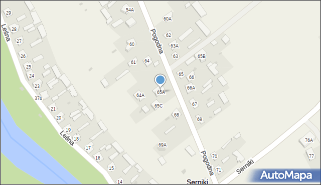 Serniki, Serniki, 65A, mapa Serniki