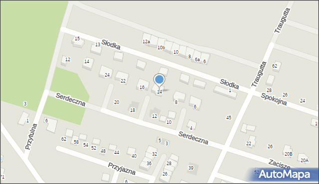 Serock, Serdeczna, 14, mapa Serock