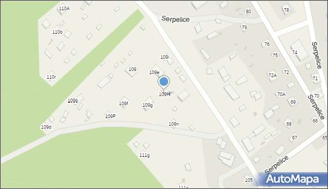 Serpelice, Serpelice, 109H, mapa Serpelice
