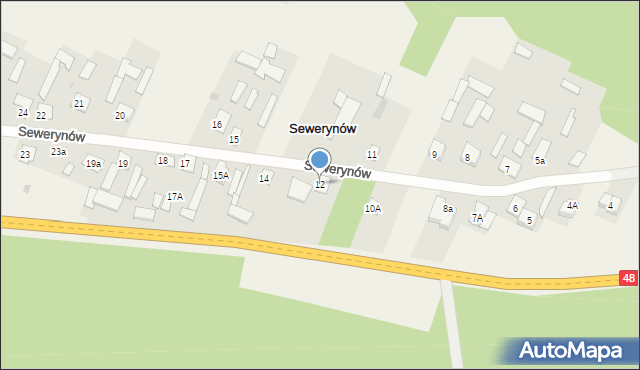 Sewerynów, Sewerynów, 12, mapa Sewerynów