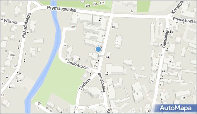 Skierniewice, Senatorska, 19, mapa Skierniewic