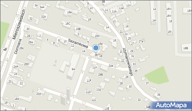 Sosnowiec, Sezamkowa, 16, mapa Sosnowca