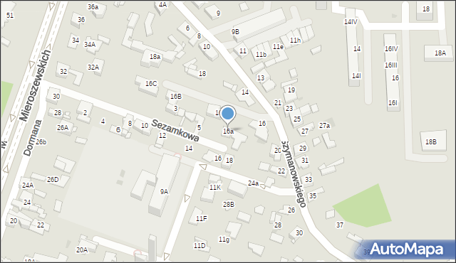 Sosnowiec, Sezamkowa, 16a, mapa Sosnowca