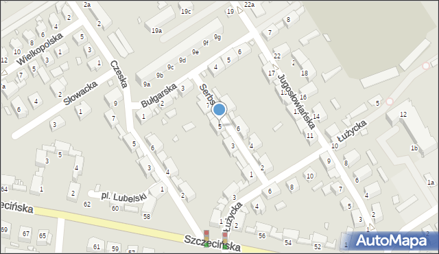 Stargard, Serbska, 5, mapa Stargard