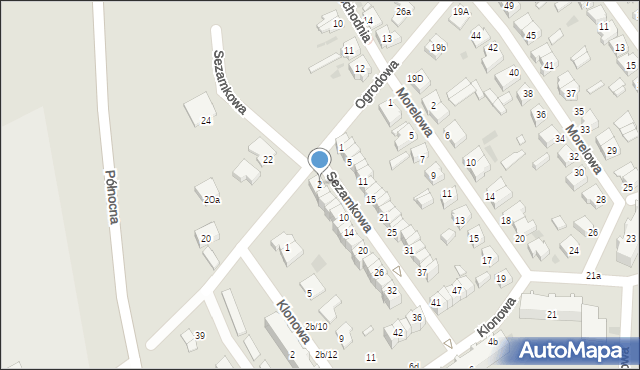 Sulechów, Sezamkowa, 2, mapa Sulechów