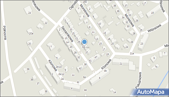 Sulechów, Sezamkowa, 33, mapa Sulechów