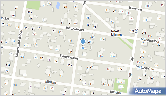 Sulejówek, Sejmowa, 28B, mapa Sulejówek