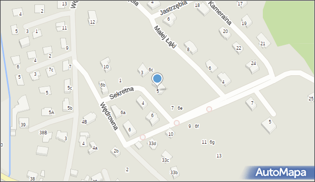 Szczecin, Sekretna, 5, mapa Szczecina