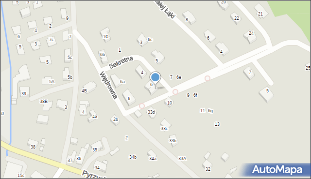 Szczecin, Sekretna, 8, mapa Szczecina