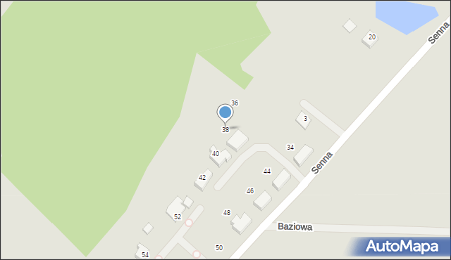 Szczecin, Senna, 38, mapa Szczecina