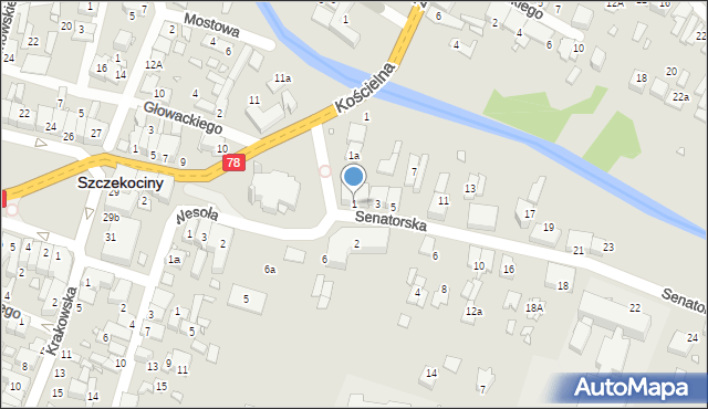 Szczekociny, Senatorska, 1, mapa Szczekociny