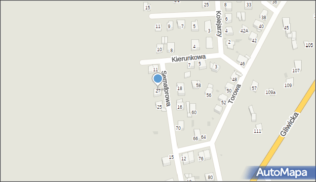 Tarnowskie Góry, Semaforowa, 27, mapa Tarnowskie Góry