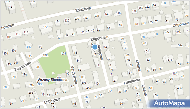 Toruń, Selerowa, 5, mapa Torunia