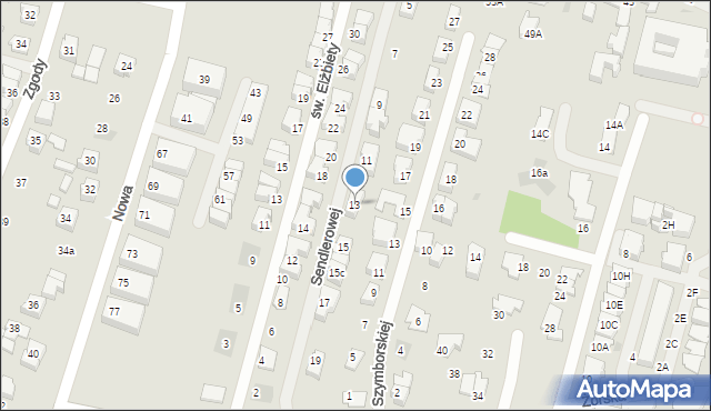 Tychy, Sendlerowej Ireny, 13, mapa Tychów