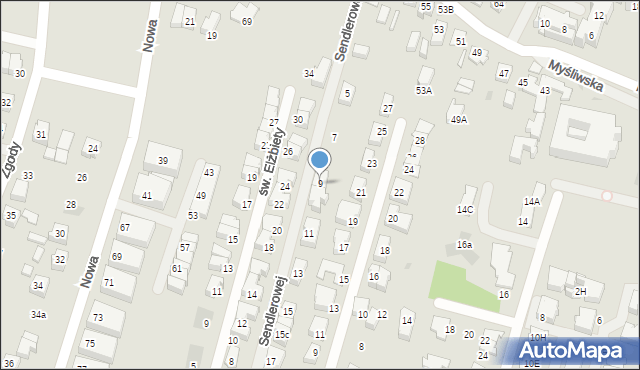 Tychy, Sendlerowej Ireny, 9, mapa Tychów