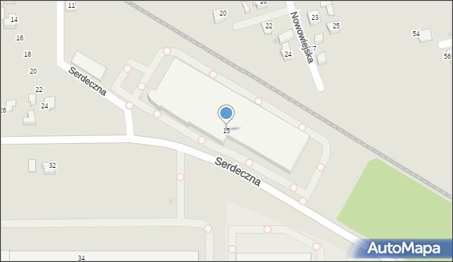 Tychy, Serdeczna, 15, mapa Tychów