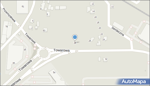 Tychy, Serdeczna, 28, mapa Tychów