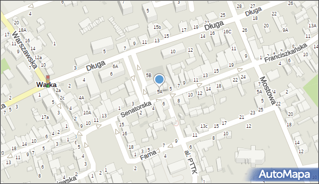 Warka, Senatorska, 5A, mapa Warka