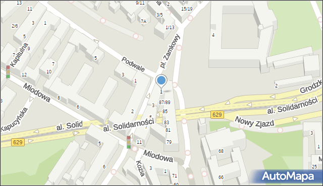 Warszawa, Senatorska, 1, mapa Warszawy