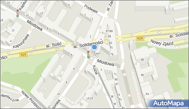 Warszawa, Senatorska, 11, mapa Warszawy