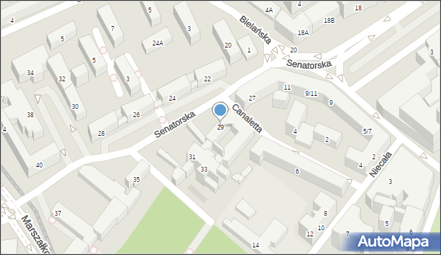Warszawa, Senatorska, 29, mapa Warszawy