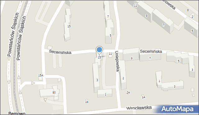 Warszawa, Secemińska, 13, mapa Warszawy