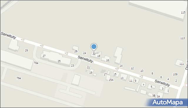Warszawa, Serwituty, 22, mapa Warszawy