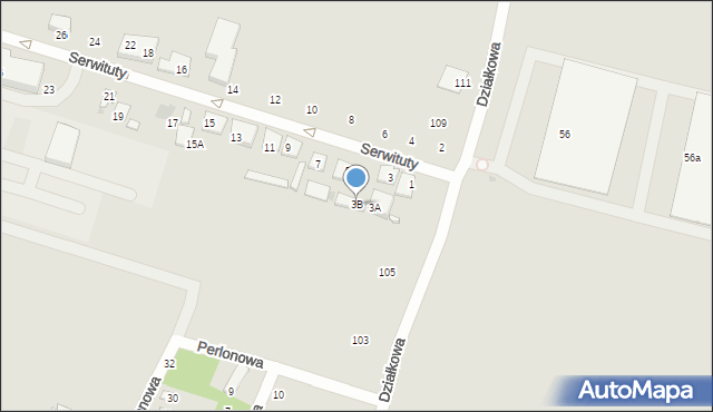 Warszawa, Serwituty, 3B, mapa Warszawy