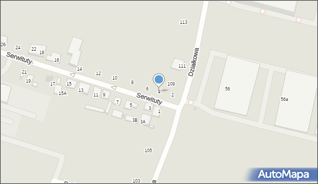 Warszawa, Serwituty, 4, mapa Warszawy